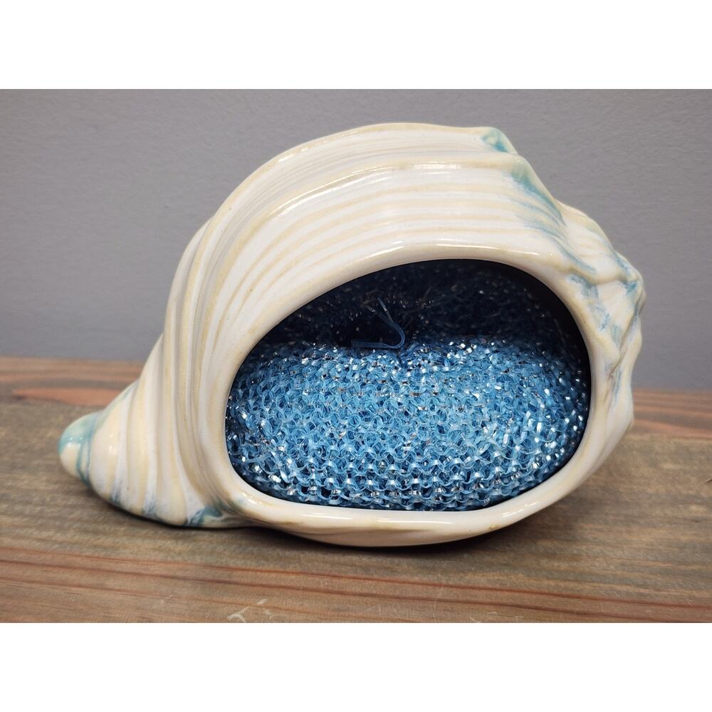 Shoreline Collection Ceramic Scrubby Holder With Scrubby